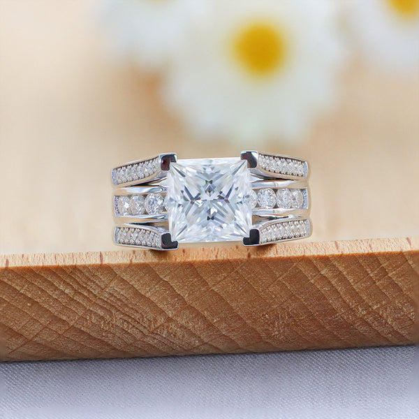 R00294-4CT 9*9mm Princess Center Moissanite Ring