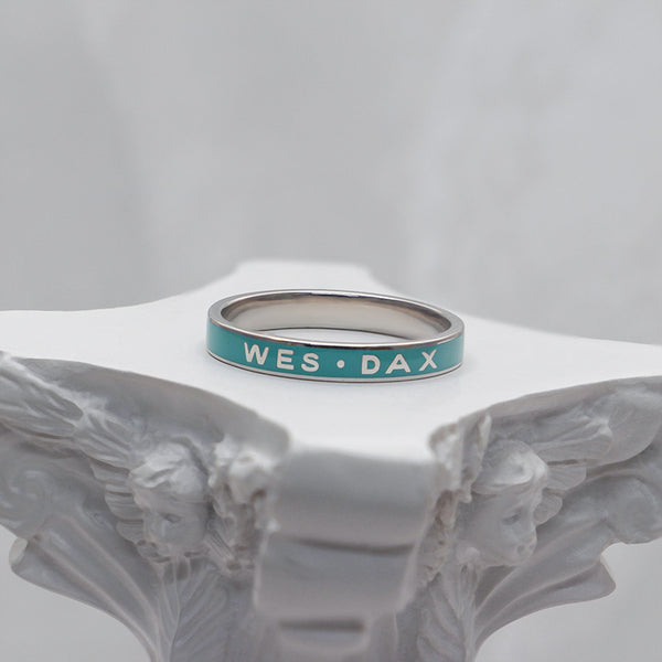 R00478-Paston Custom Enamel Ring Band(Custom Letters)