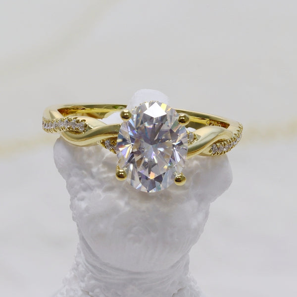 R00248-2CT Oval Moissanite Ring