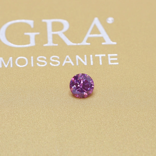 L0011-Wholesale Round Pink Moissanite Loose Stones Price By PCS