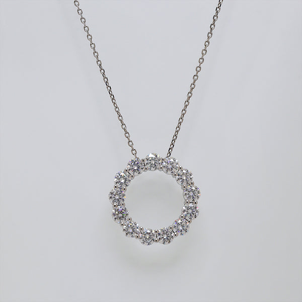 N058- Round Moissanite Pendant Necklace