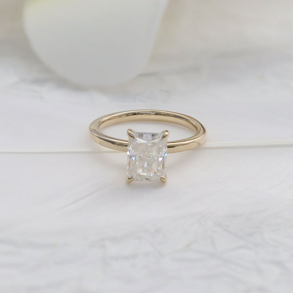 R00108-3ct Radiant Moissanite Solitaire Ring