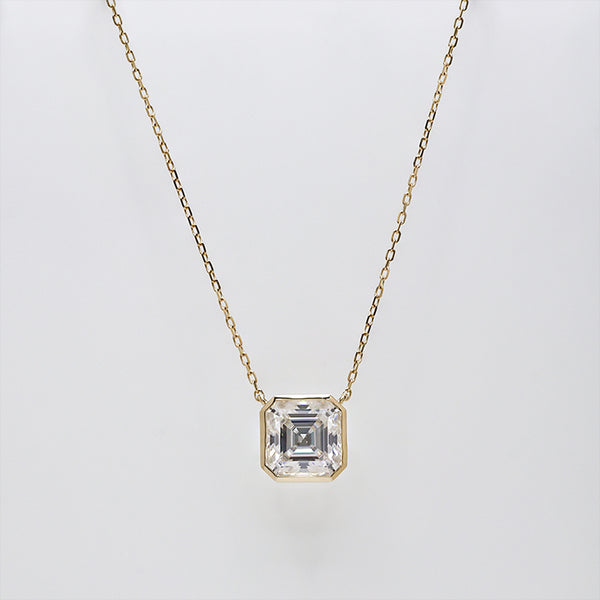 N059- 12x12mm Asscher Moissanite Pendant Necklace