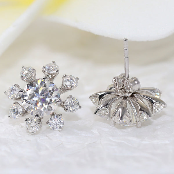 1.5ct+1.5ct Round Moissanite Dual-Purpose Earring Studs