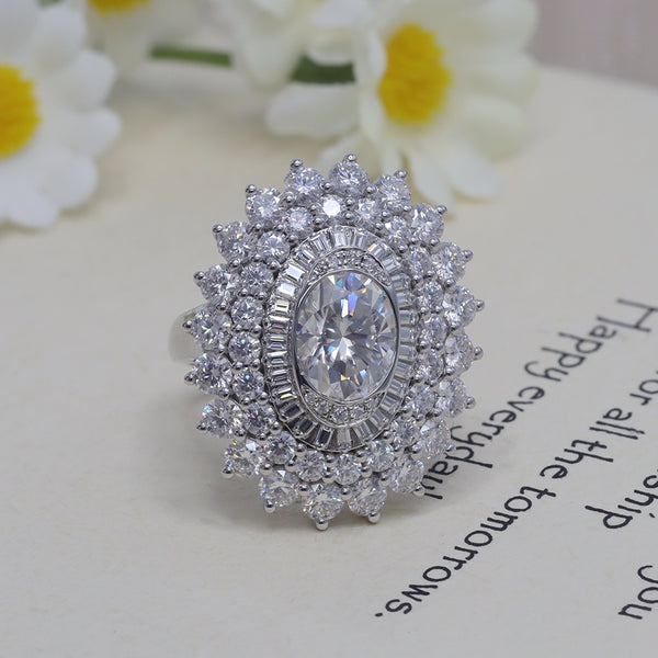 R00123-2CT Oval Center Luxury Moissanite Ring