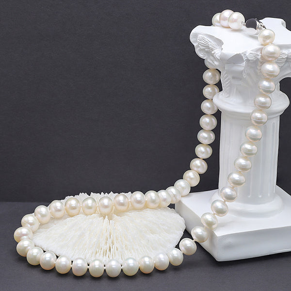 P0010- 8-9MM White Color Frashwater Pearls Necklace