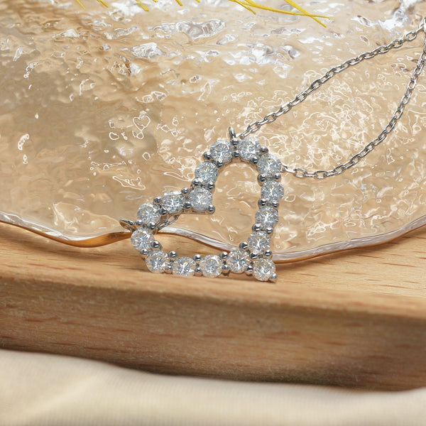 N001- Moissanite Heart Necklace