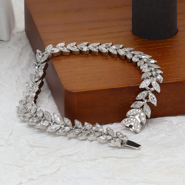 B002- 925 Silver Moissanite Marquise Bracelet