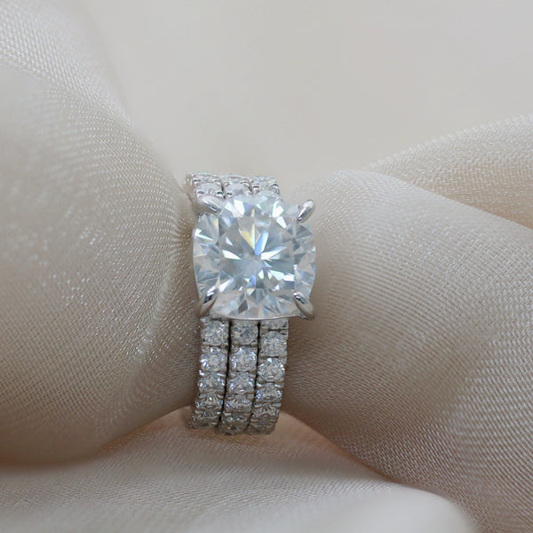 R0069-5CT Cushion Moissanite Ring Set