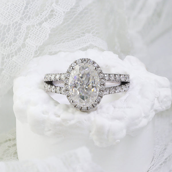 R00532-Paston Custom 4.5ct 8x11.5mm Oval Moissanite Ring
