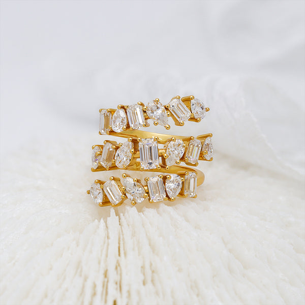 R00493-Paston Custom 3x5/2.5x4/3x5/3x4mm Moissanite Ring Band