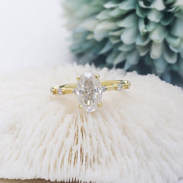 R00533-Paston Custom 7x11mm Oval Iced Crushed Cut Moissanite Ring