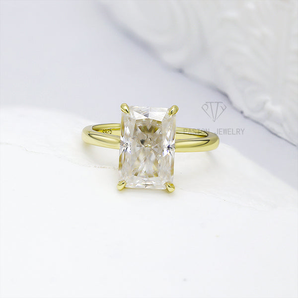 R00632-Paston Custom 8x12mm 5ct Iced Crushed Radiant Cut Moissanite Ring