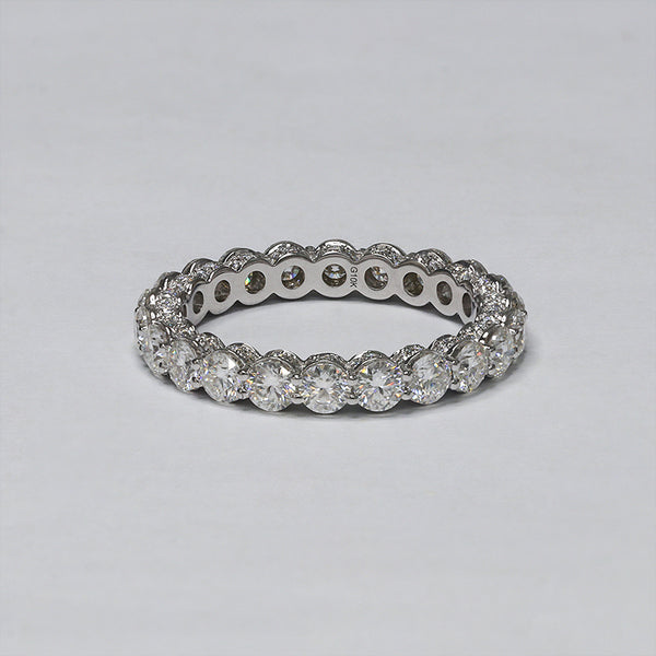 R00367-3mm Round Moissanite Ring Band