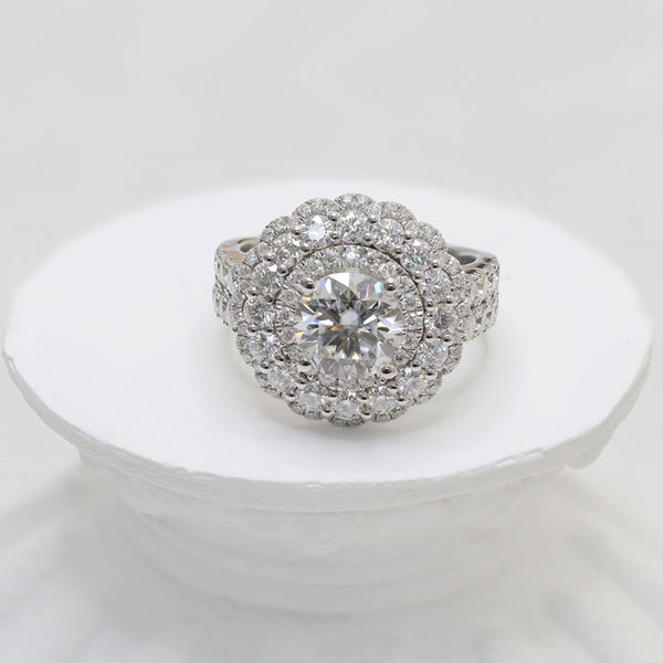 R00383-8mm Round Moissanite Center Women Ring