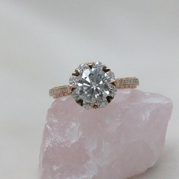 R00100-2ct Round Moissanite Bow Ring