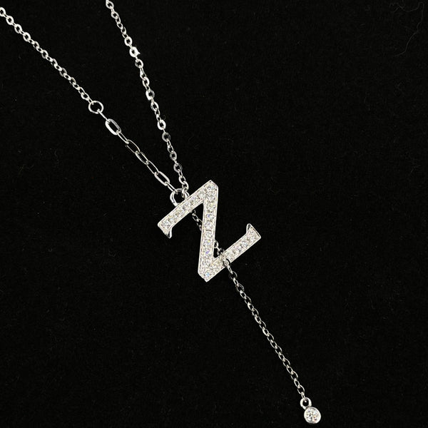 L020-18K 0.292CT Lab Diamond  "Z" Letter Pendant Necklace