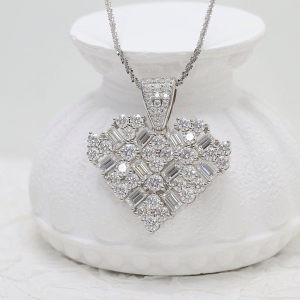 N013- Moissanite Heart Shaped Necklace For Women