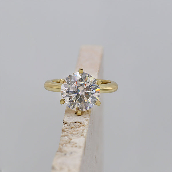 R00570-Paston Custom 11mm 5ct Round Moissanite Solitaire Ring