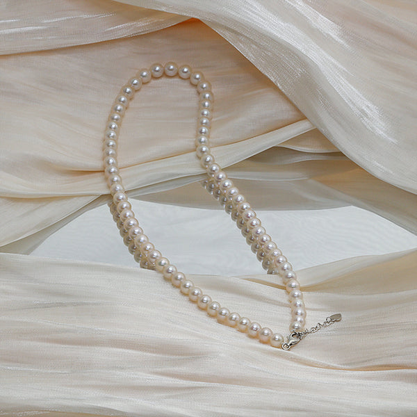 P0013- 6MM White Color Frashwater Pearls Necklace