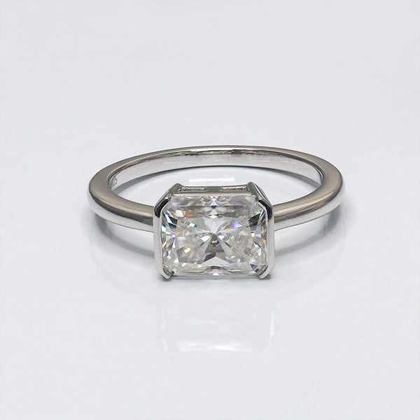 R00311-3ct Radiant Moissanite Ring