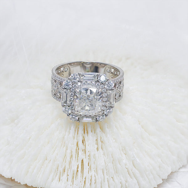 R00265-3ct Cushion Moissanite Ring