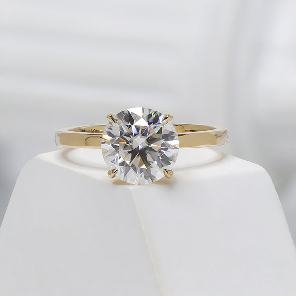 R00575-Paston Custom 10mm 4ct Round Moissanite Solitaire Ring