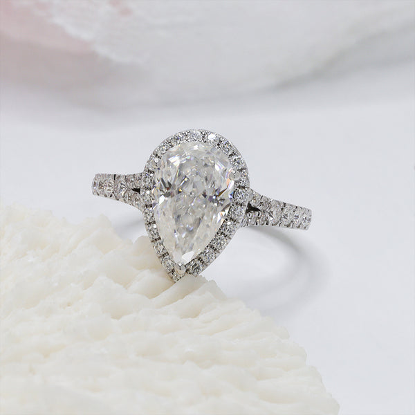 R00549-Paston Custom 7x11mm 3ct Iced Crushed Cut Moissanite Ring