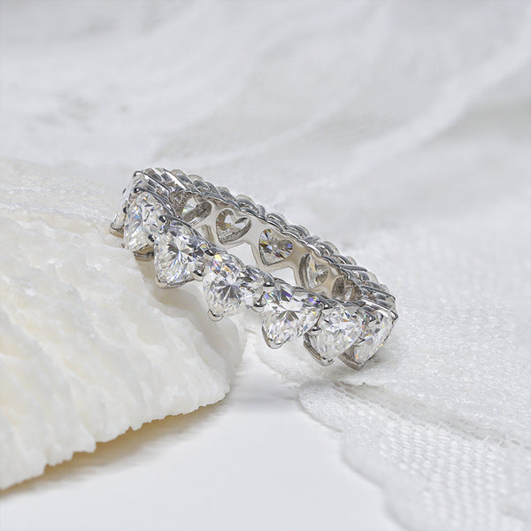 R00473-Paston Custom 5*5mm DEF VVS Heart Moissanite Ring Band