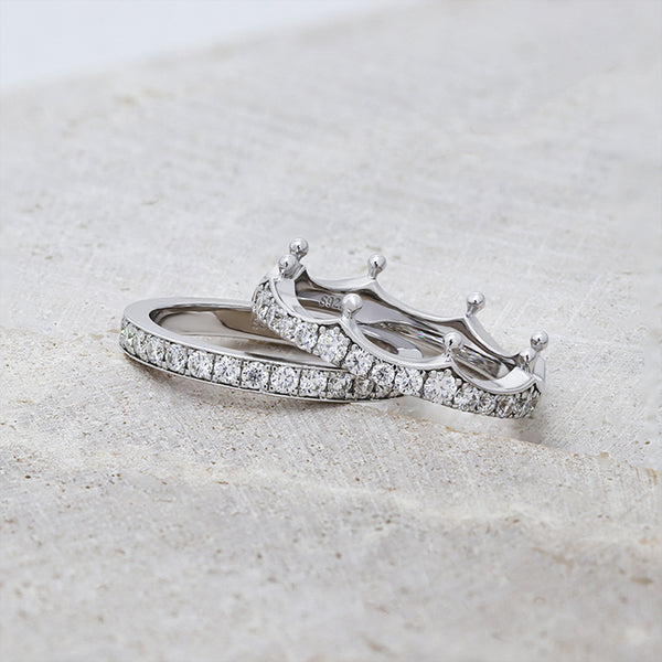 R00498-Paston Custom D VVS Round Moissanite Ring Bands