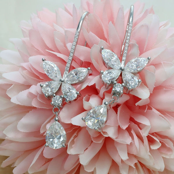 Moissanite Fancy Shape Pear Marquise Earrings {Total more than 11carats}