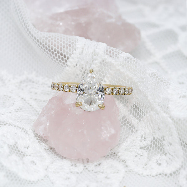 R00557-Paston Custom 7x10mm 2ct Pear Moissanite Ring