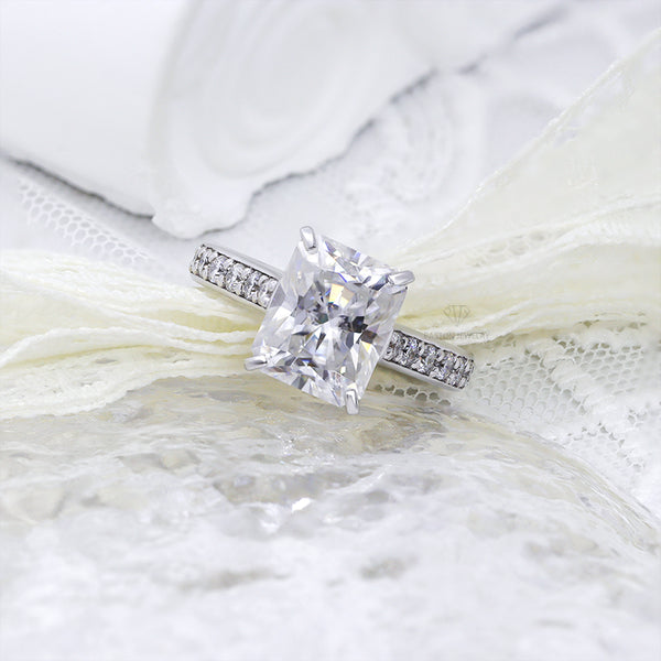 R00544-Paston Custom 8x10mm 4ct Radiant Cut Moissanite Ring