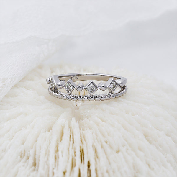 R00497-Paston Custom DEF VVS 2X2mm Princess Cut Moissanite Ring Band