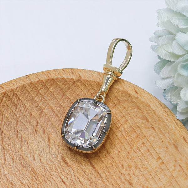 N066- Paston Custom 5ct OMC Cut Elongated Cushion Moissanite Pendant(No Chain)