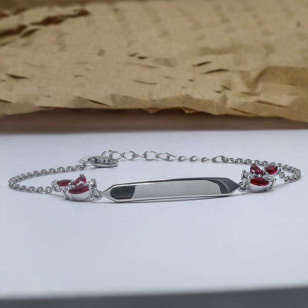 B0018- 925 Silver Ruby Bangle