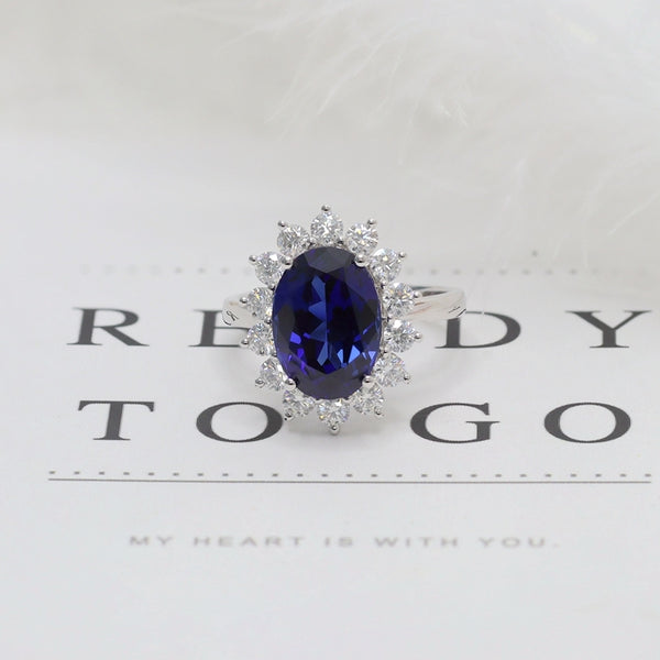 R00109-5.8ct Lab Grown Sapphire Oval Ring