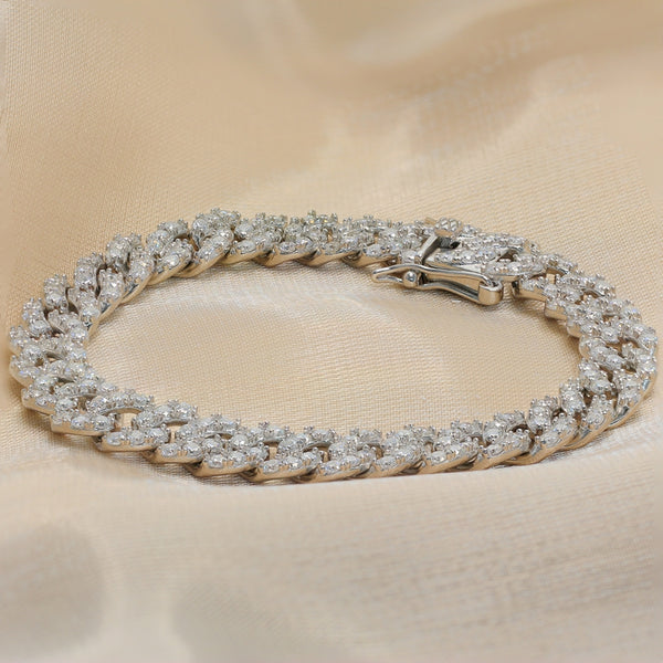 CB05-8MM Width Moissanite Cuban Bracelet