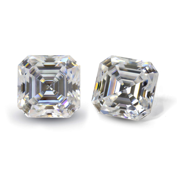 L003-Wholesale White DE Moissanite Asscher Cut Loose Stones Price By PCS