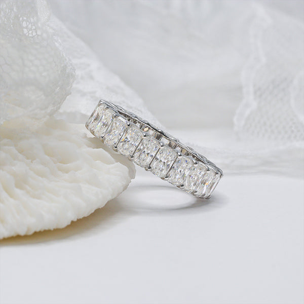 R00475-Paston Custom 3*5mm DEF VVS Radiant Moissanite Ring Band
