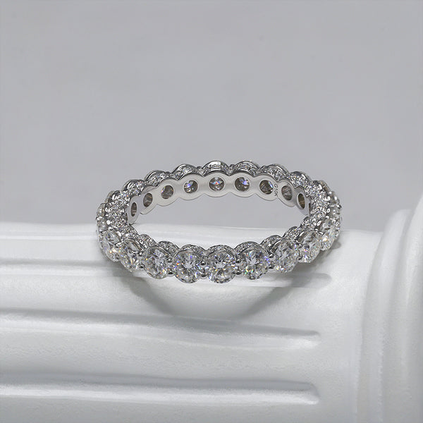 R00367-3mm Round Moissanite Ring Band