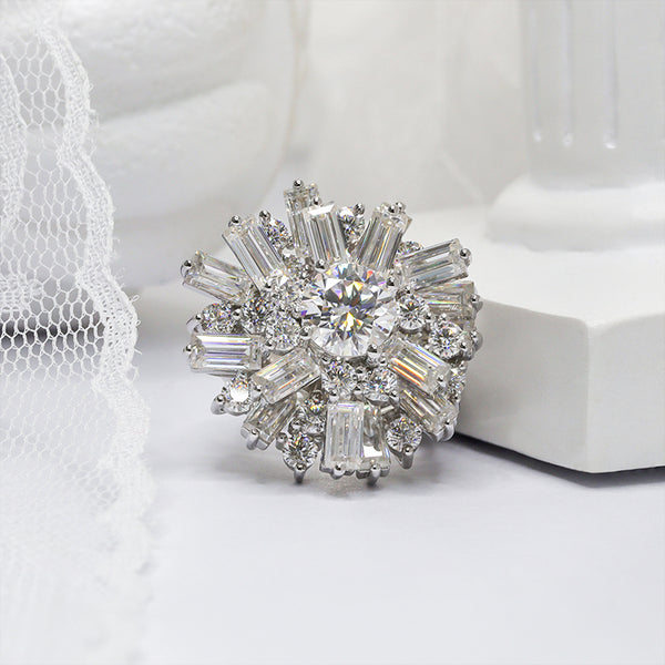 R00580-Paston Custom 8mm 2ct Round Moissanite Center Moissanite Ring