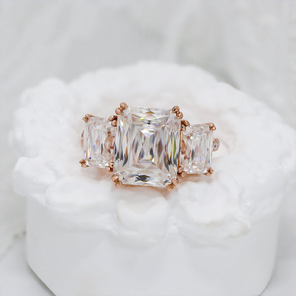 R00568-Paston Custom 5x7&9x11mm 1ct&5ct Criss Cut Moissanite Ring