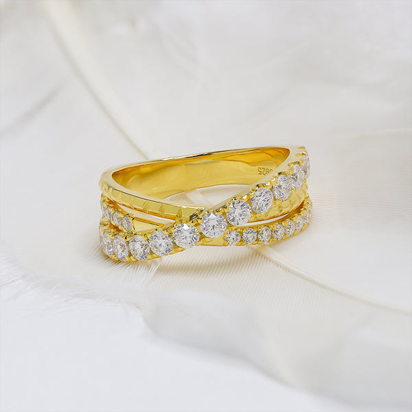 R00476-Paston Custom 2.8mm&1.7mm DEF VVS Round Moissanite Ring Band