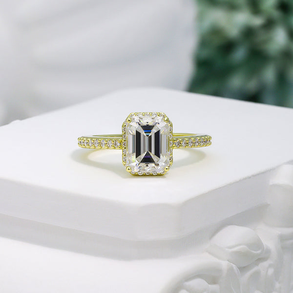 R00615-Paston Custom 7x9mm 3ct Emerald Cut Moissanite Ring